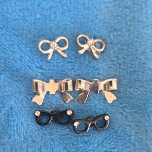 Chic Bow and Glasses Earrings Set for Kids